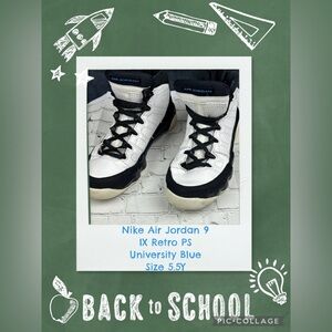 Nike Air Jordan 9 IX Retro PS University Blue Size 5.5Y